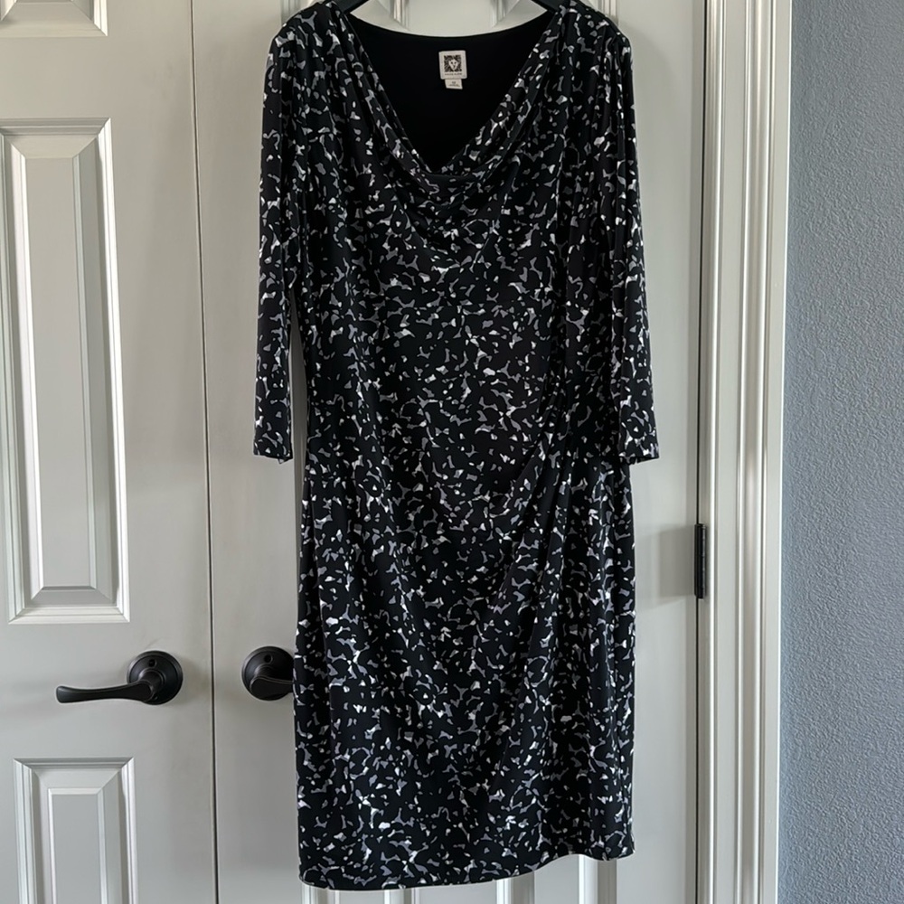 Anne Klein Black and Gray Dress
